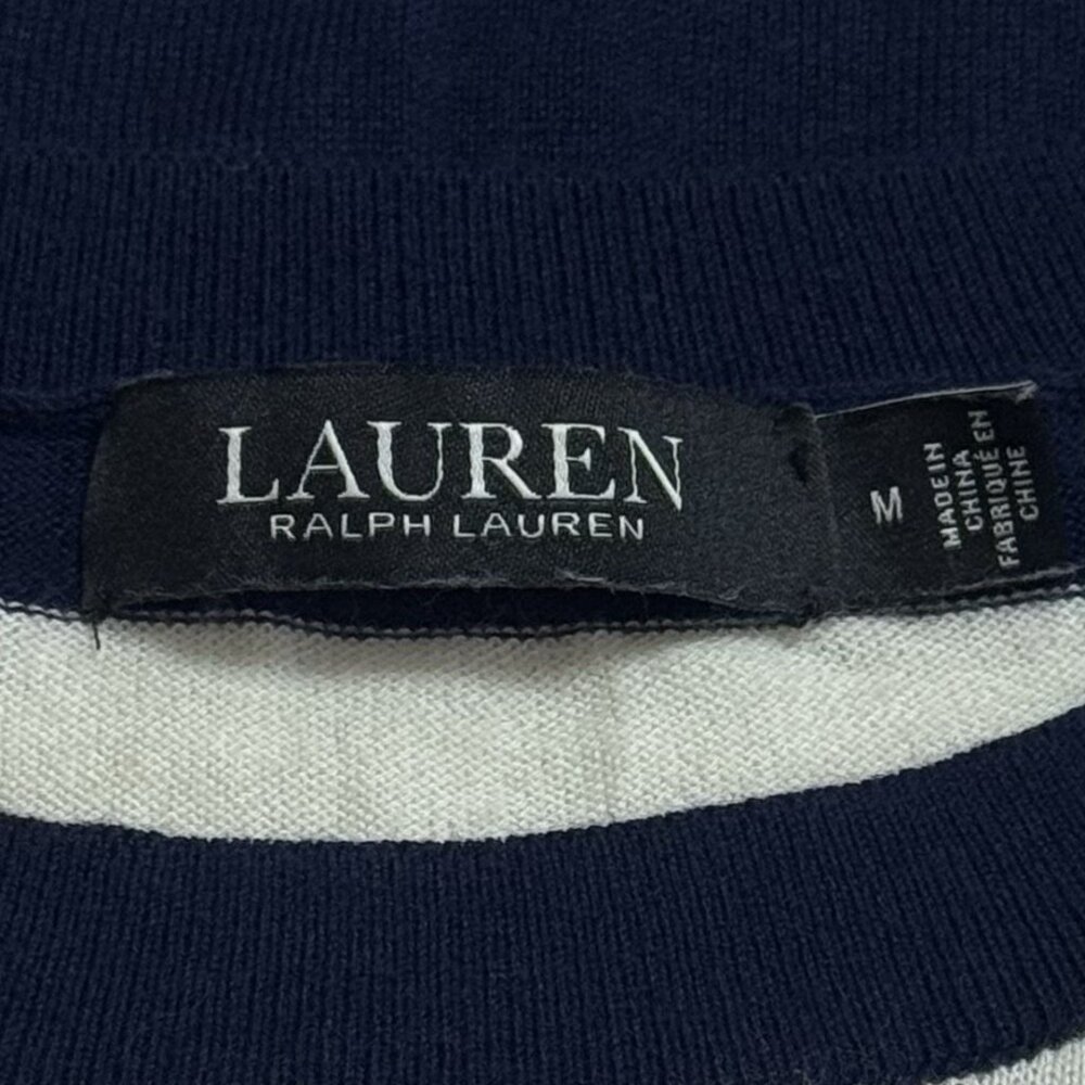 Ralph Lauren Ivory Blue Stripe‎ Short Sleeve Capsule Academia Preppy Soft M - Picture 7 of 10